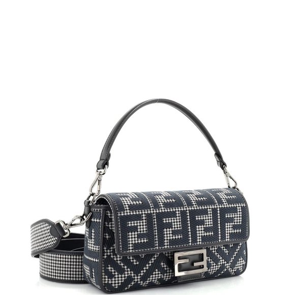 Fendi Handbags - NWT Fendi Baguette Zucca Wool Medium Gray